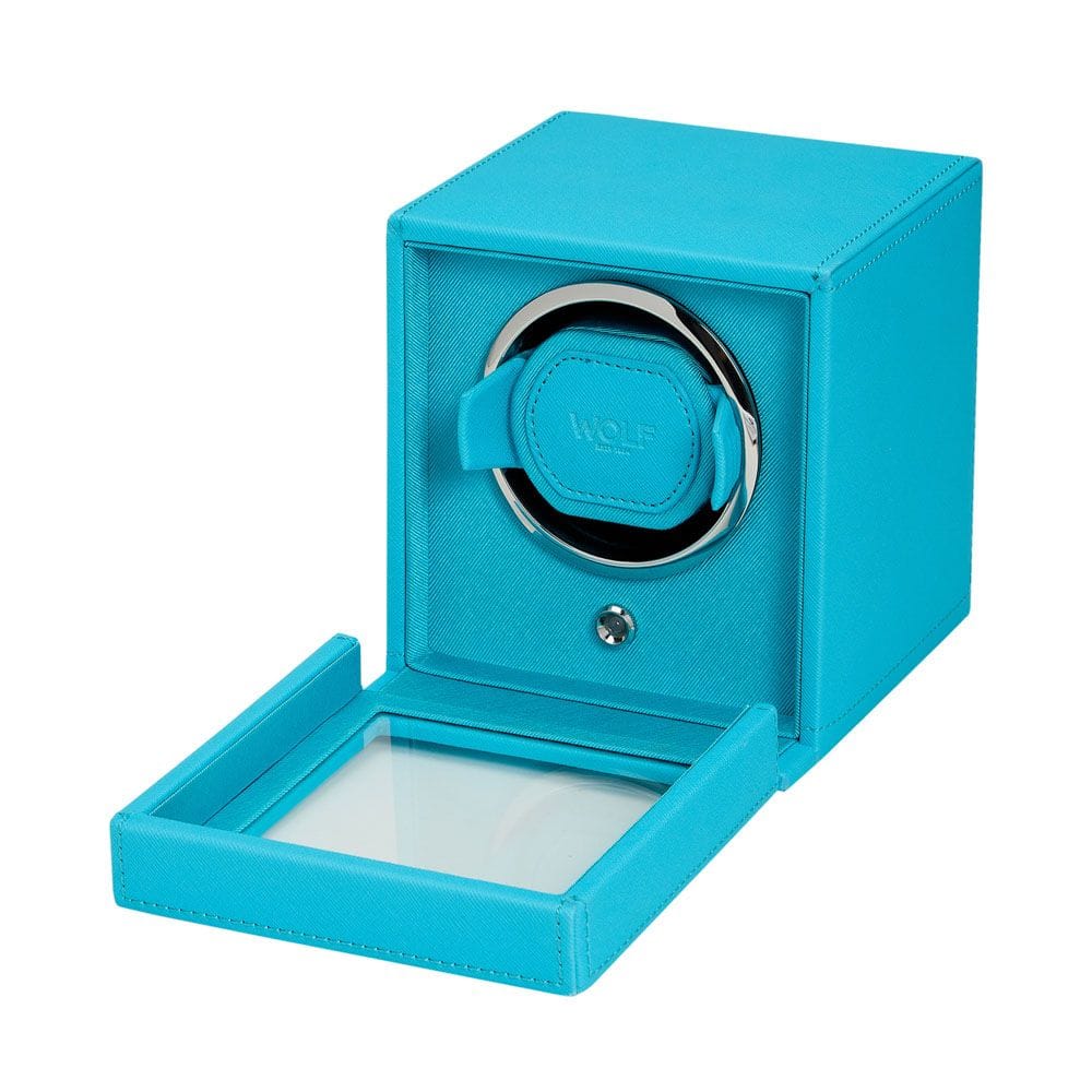 Wolf Cub Single Watch Winder with Cover Turquoise 461124 - Image 5