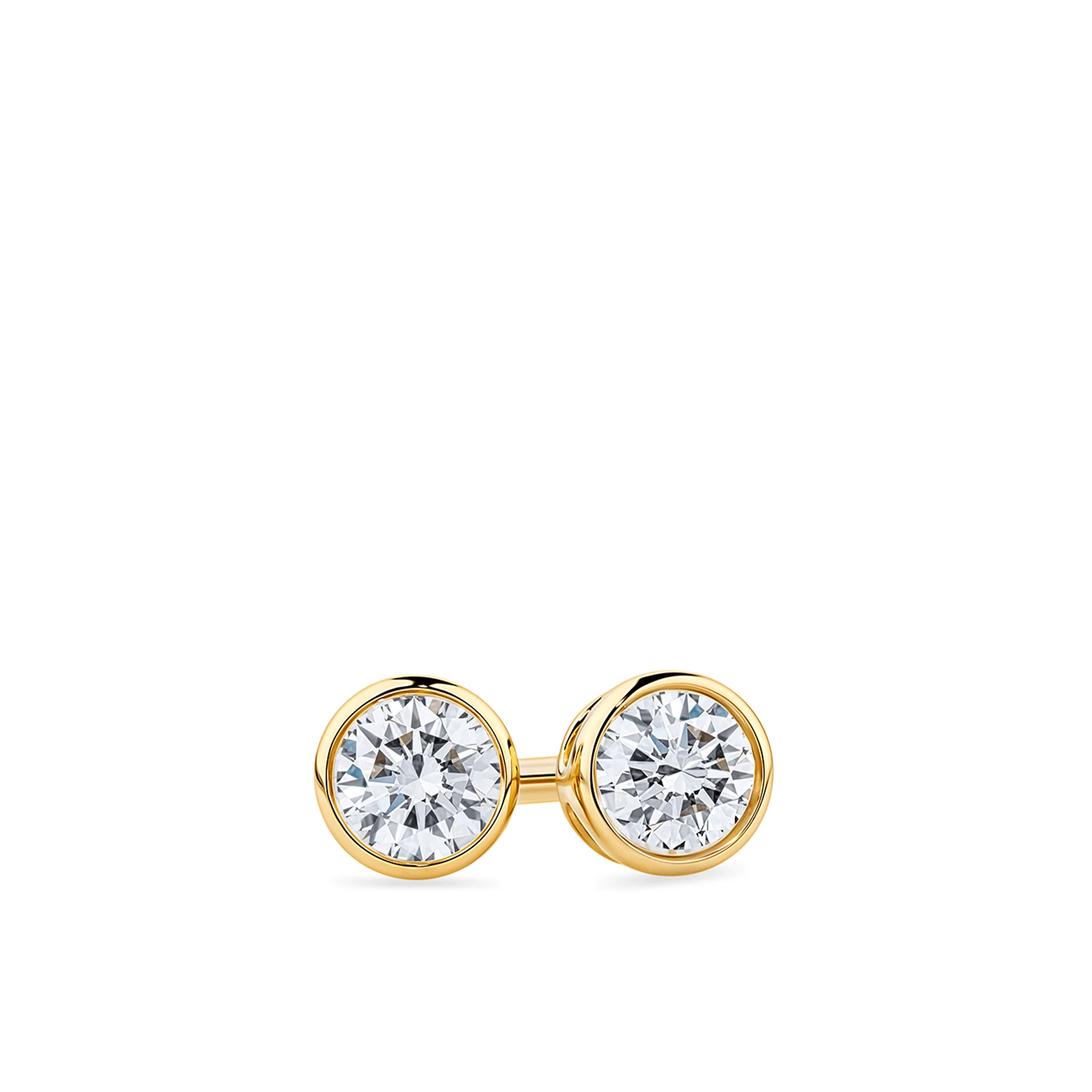 Round Cubic Zirconia Stud Earrings in 9ct Yellow Gold