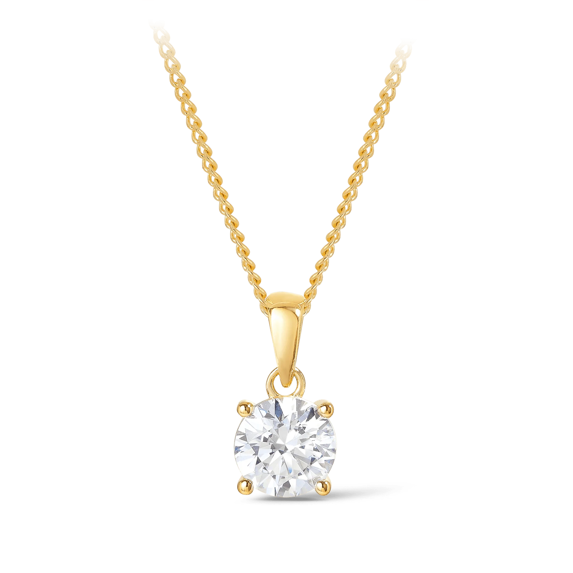 Cubic Zirconia Pendant in 9ct Yellow Gold