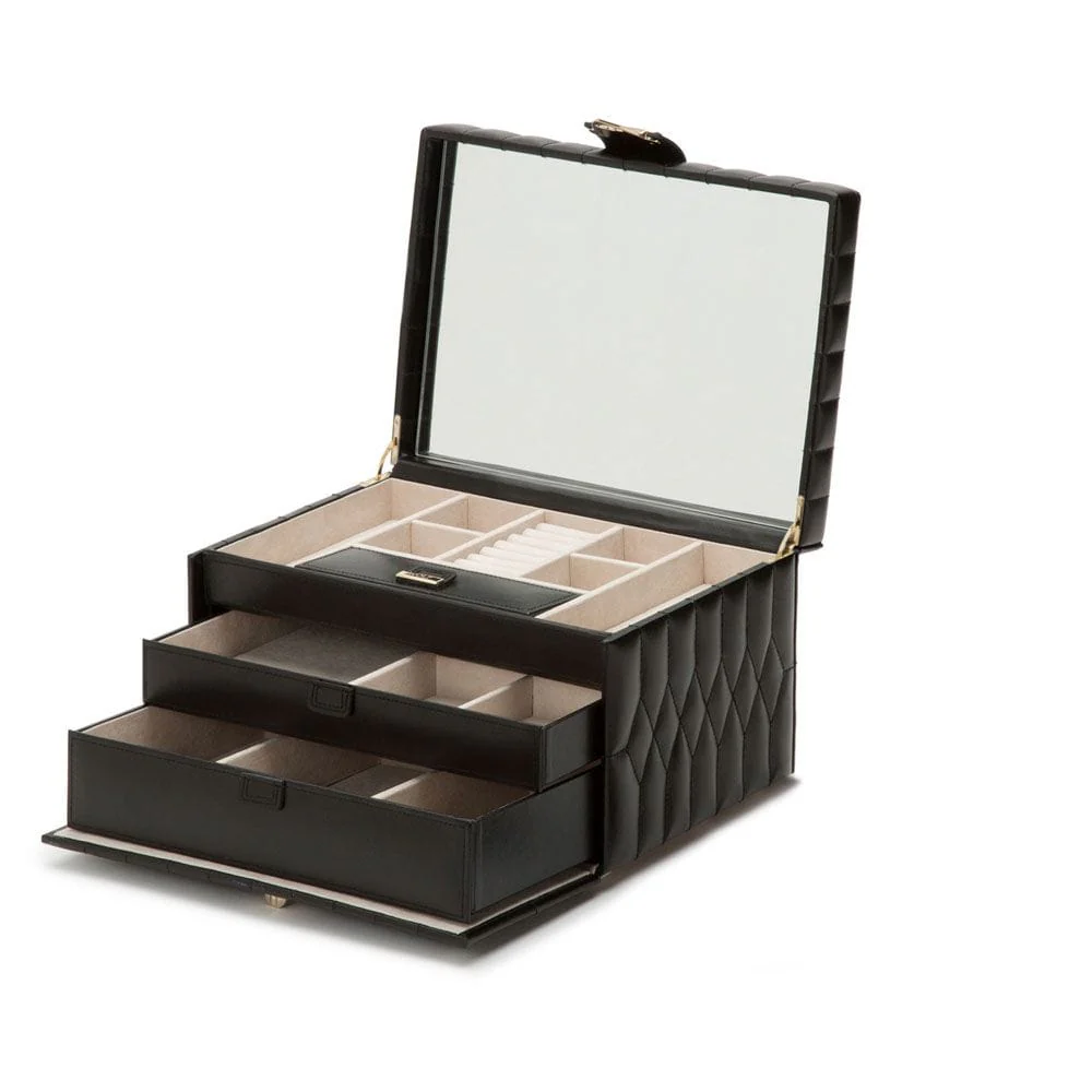 Wolf Caroline Medium Jewellery Case Black 329771 - Image 5