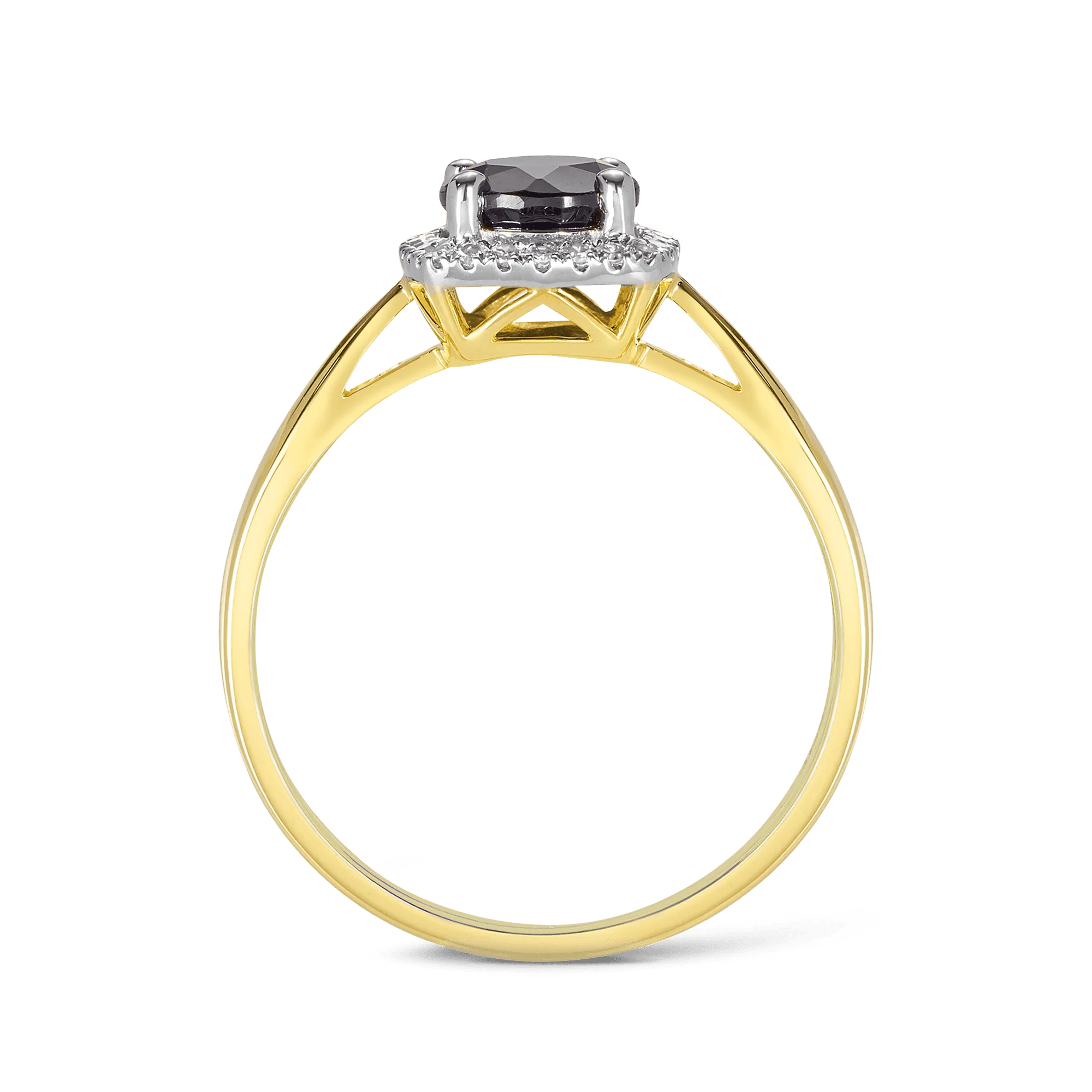 Sapphire & Diamond Halo Ring in Yellow Gold - Image 4