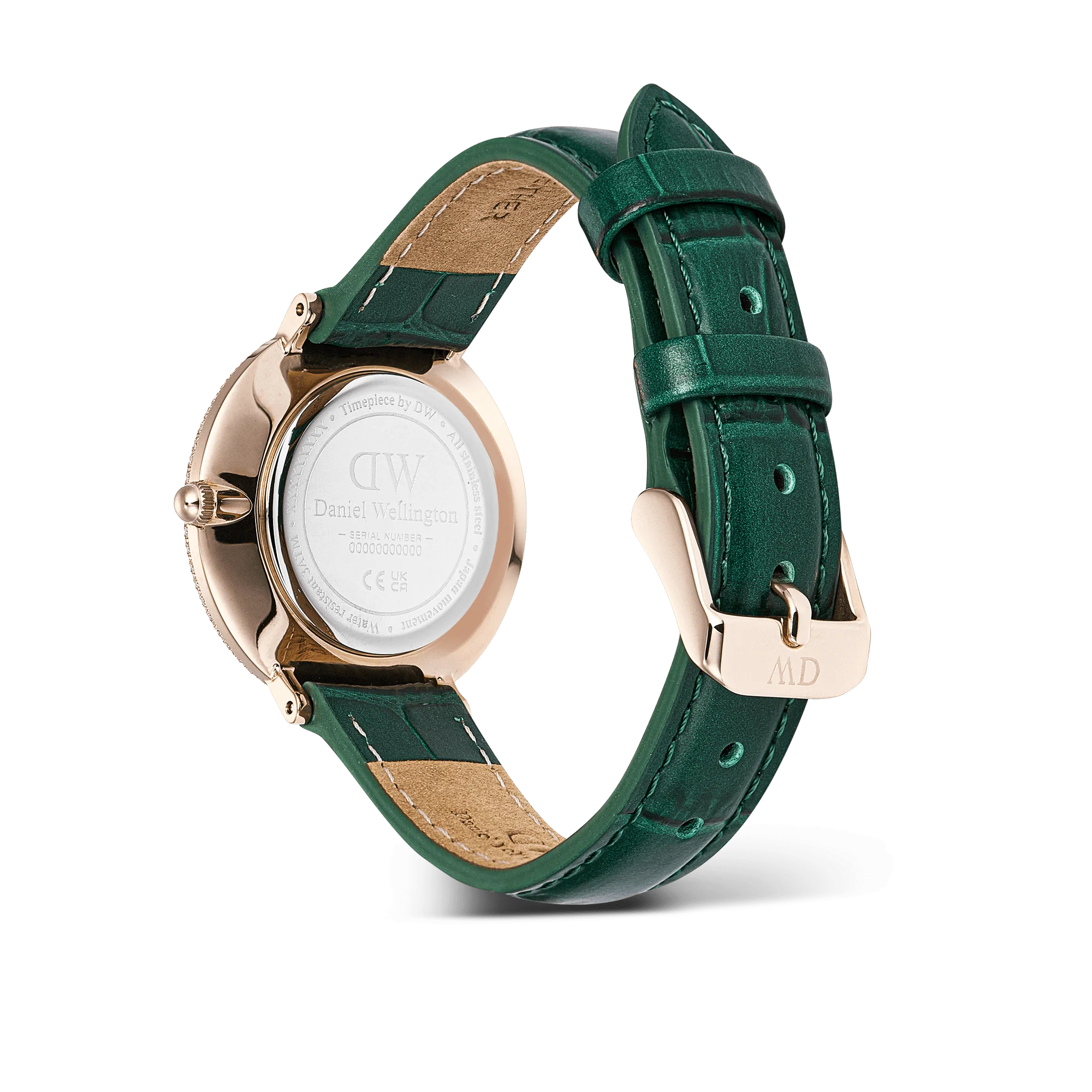 Daniel Wellington Crystalline Bezel Green Croc Rose Gold Watch - Image 4