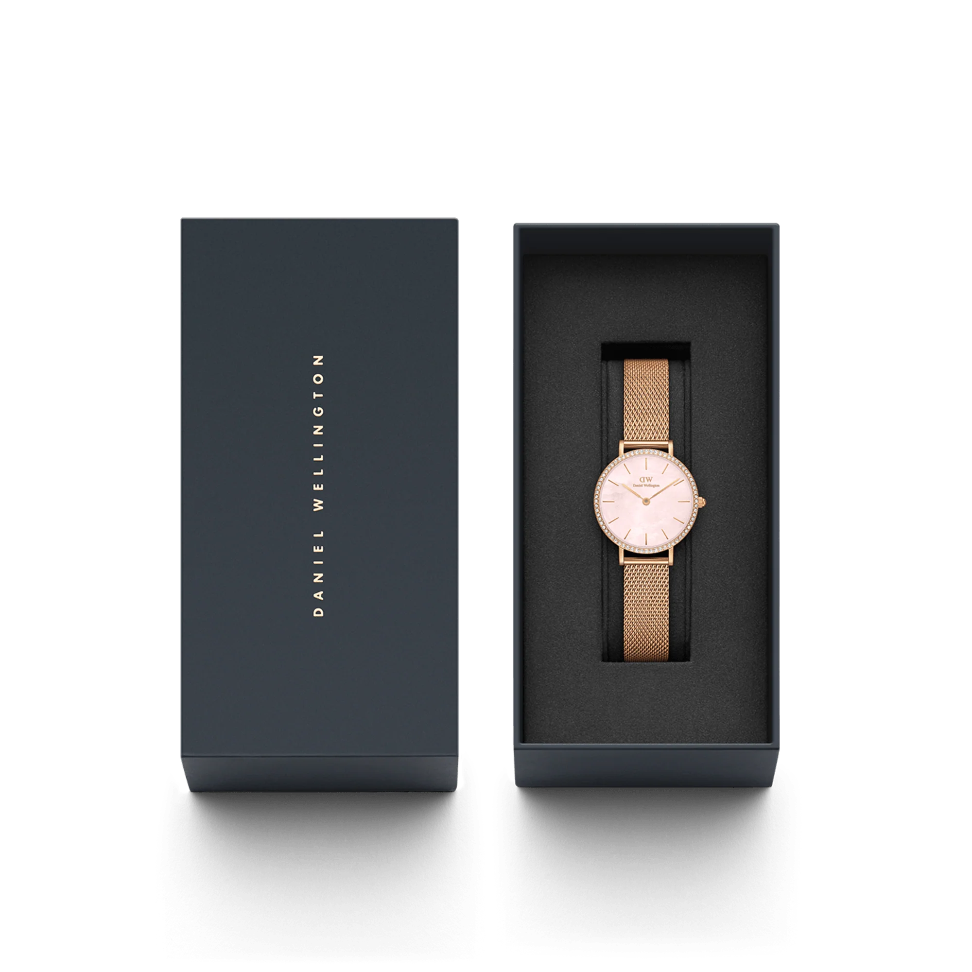 Daniel Wellington Petite 28 Bezel Mesh Pink Mother of Pearl Rose Gold Watch - Image 3