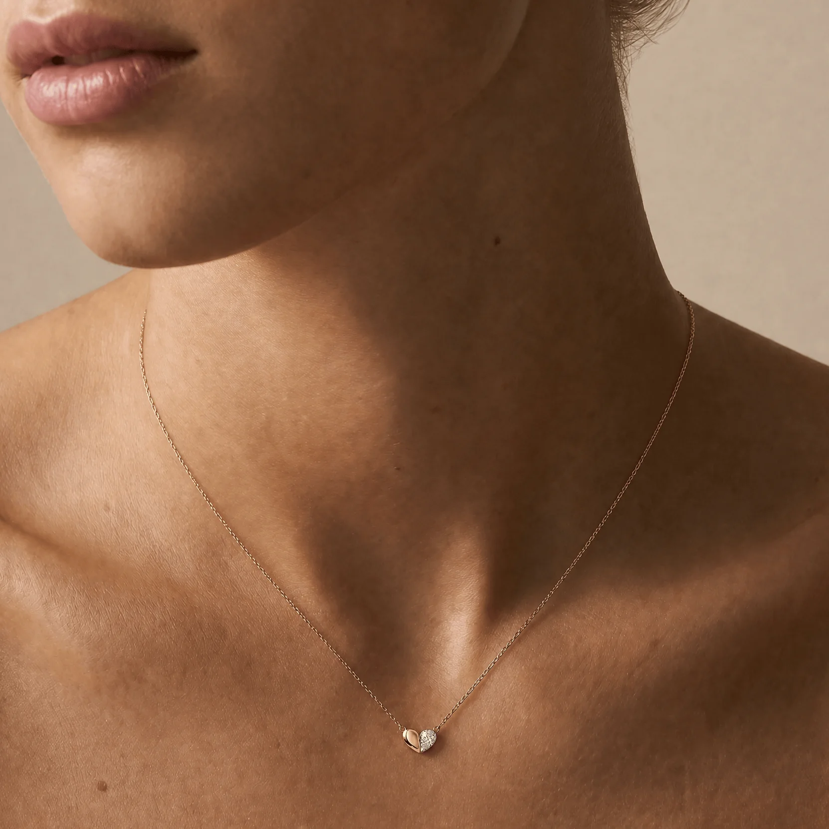 0.25ct TW Lab-Grown Diamond Heart Necklace in 9ct Yellow Gold - Image 2