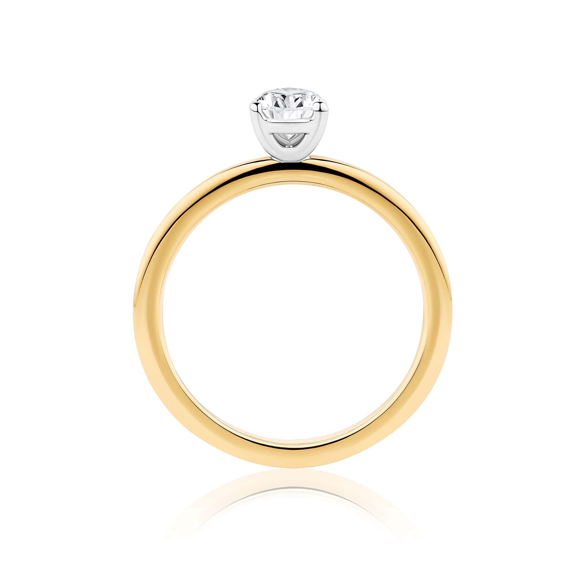 Everlasting 0.75ct TW Pear Lab-Grown Diamond Solitaire Engagement Ring in 18ct Yellow and White Gold - Image 2