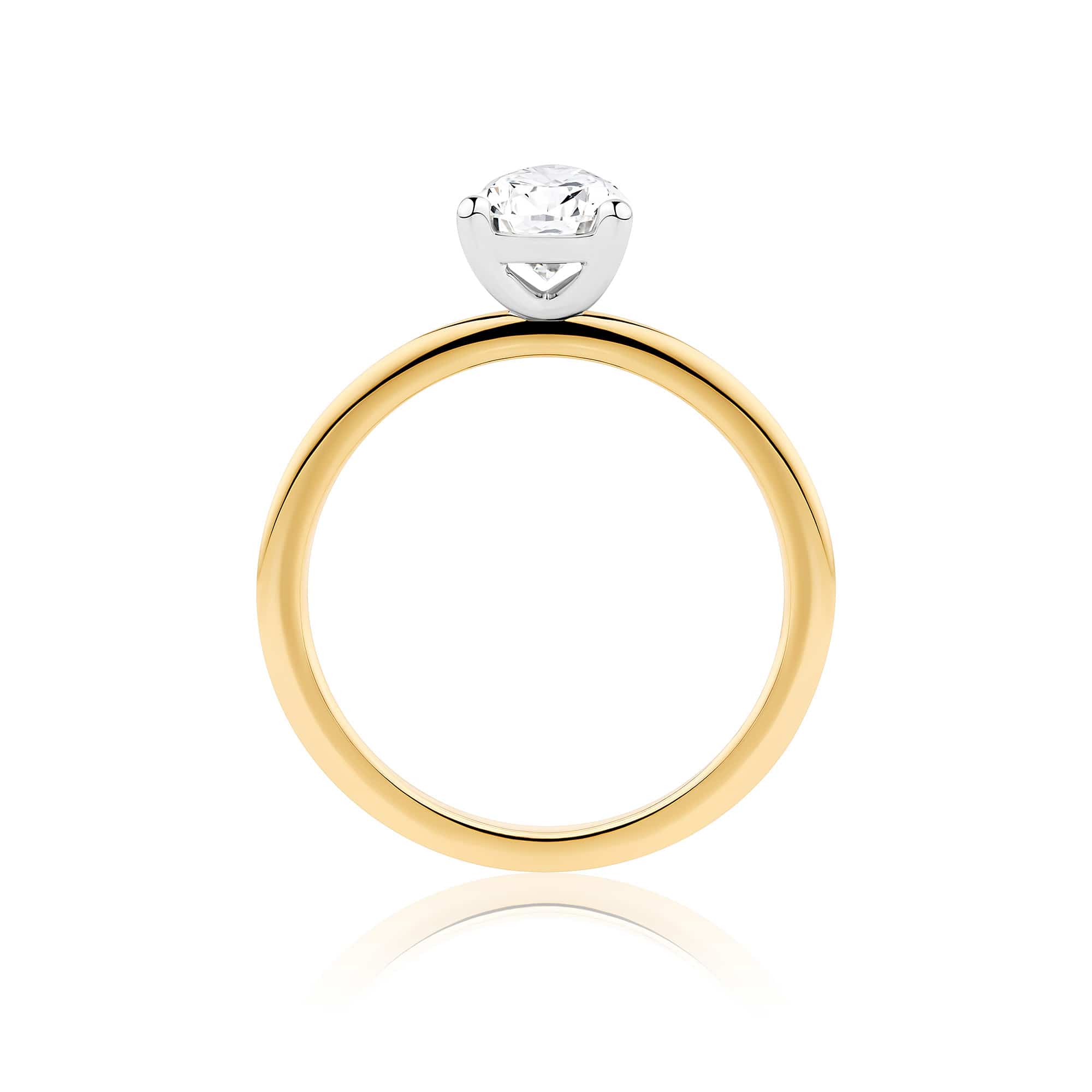 Everlasting 1.25ct TW Pear Lab-Grown Diamond Solitaire Engagement Ring in 18ct Yellow and White Gold - Image 2