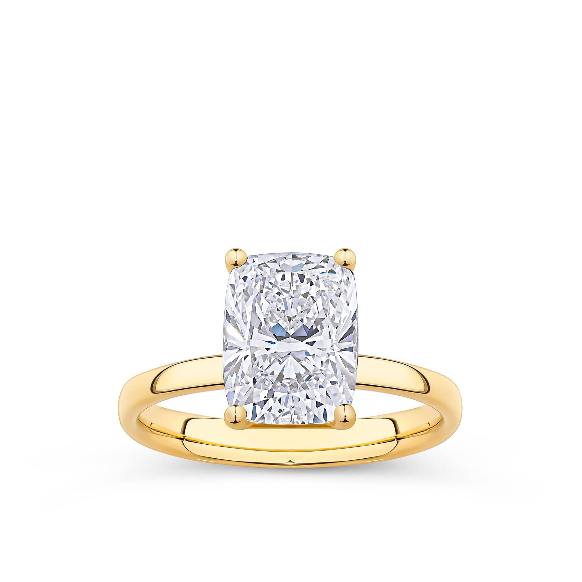 Everlasting 3.00ct TW Cushion Cut Lab-Grown Diamond Engagement Ring in 18ct Yellow Gold