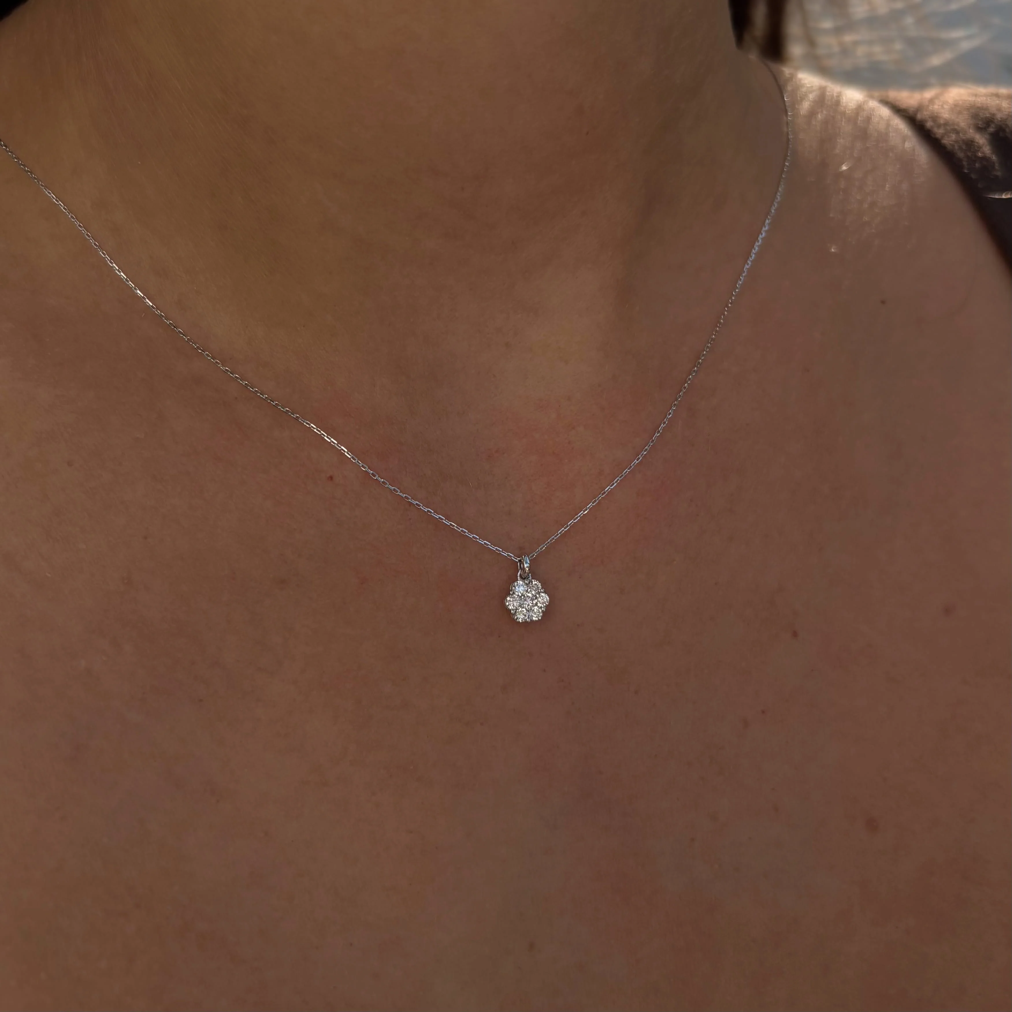 0.77ct TW Cluster Lab-Grown Diamond Pendant and Earrings Set in 9ct White Gold - Image 3