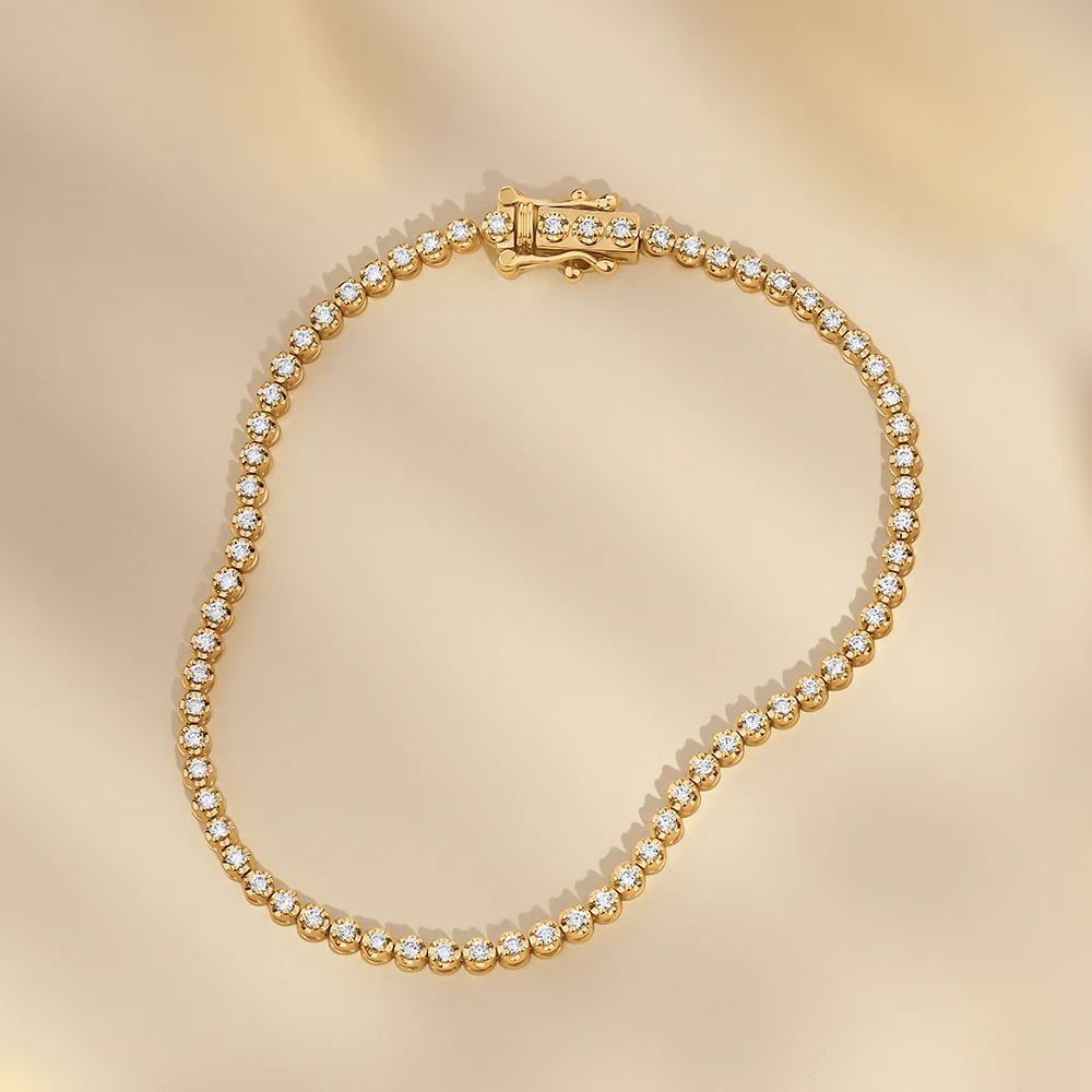 1.00ct TW Lab-Grown Diamond Tennis Bracelet in 9ct Yellow Gold - Image 3