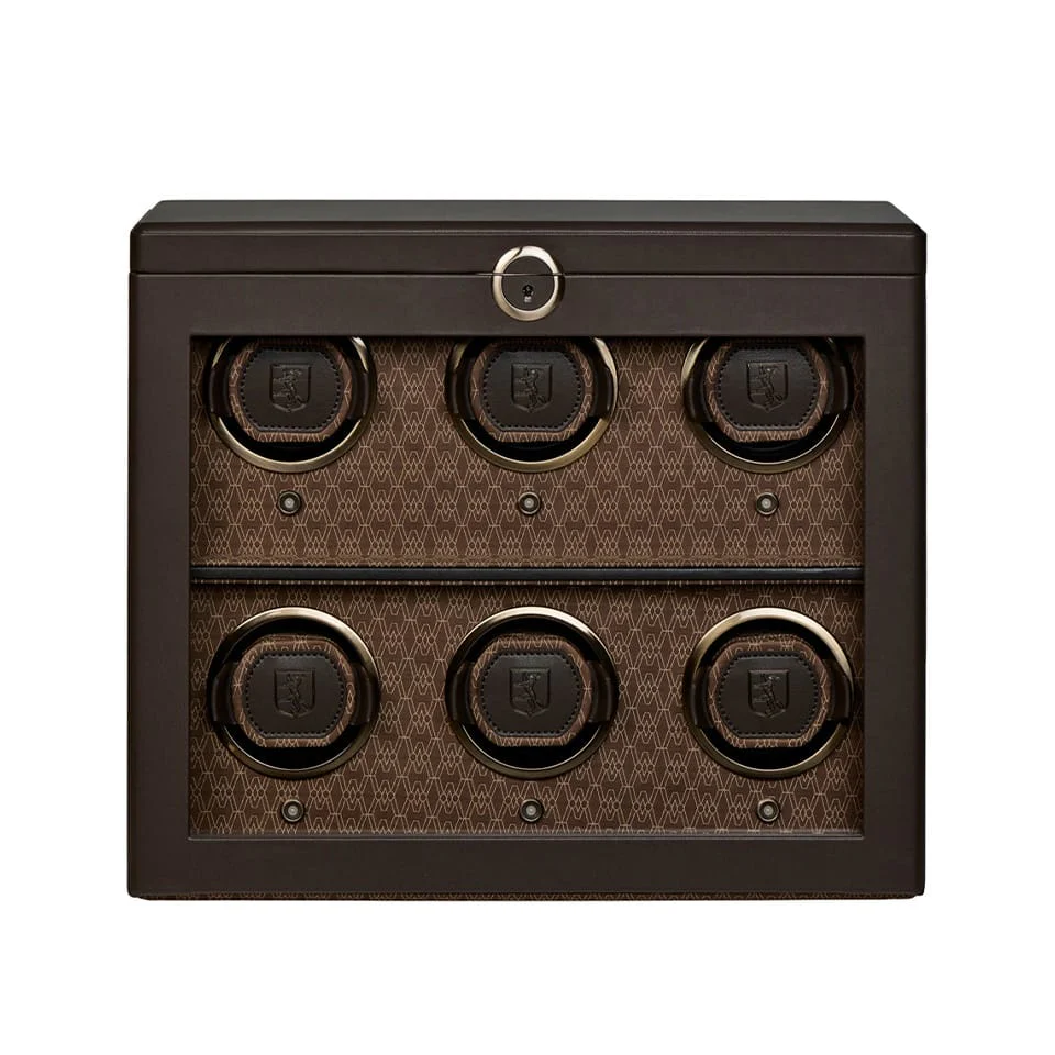 WOLF Earth 6 Piece Watch Winder in Coffee