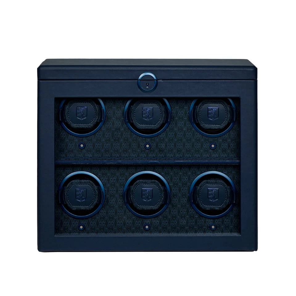 WOLF Earth 6 Piece Watch Winder in Midnight Blue