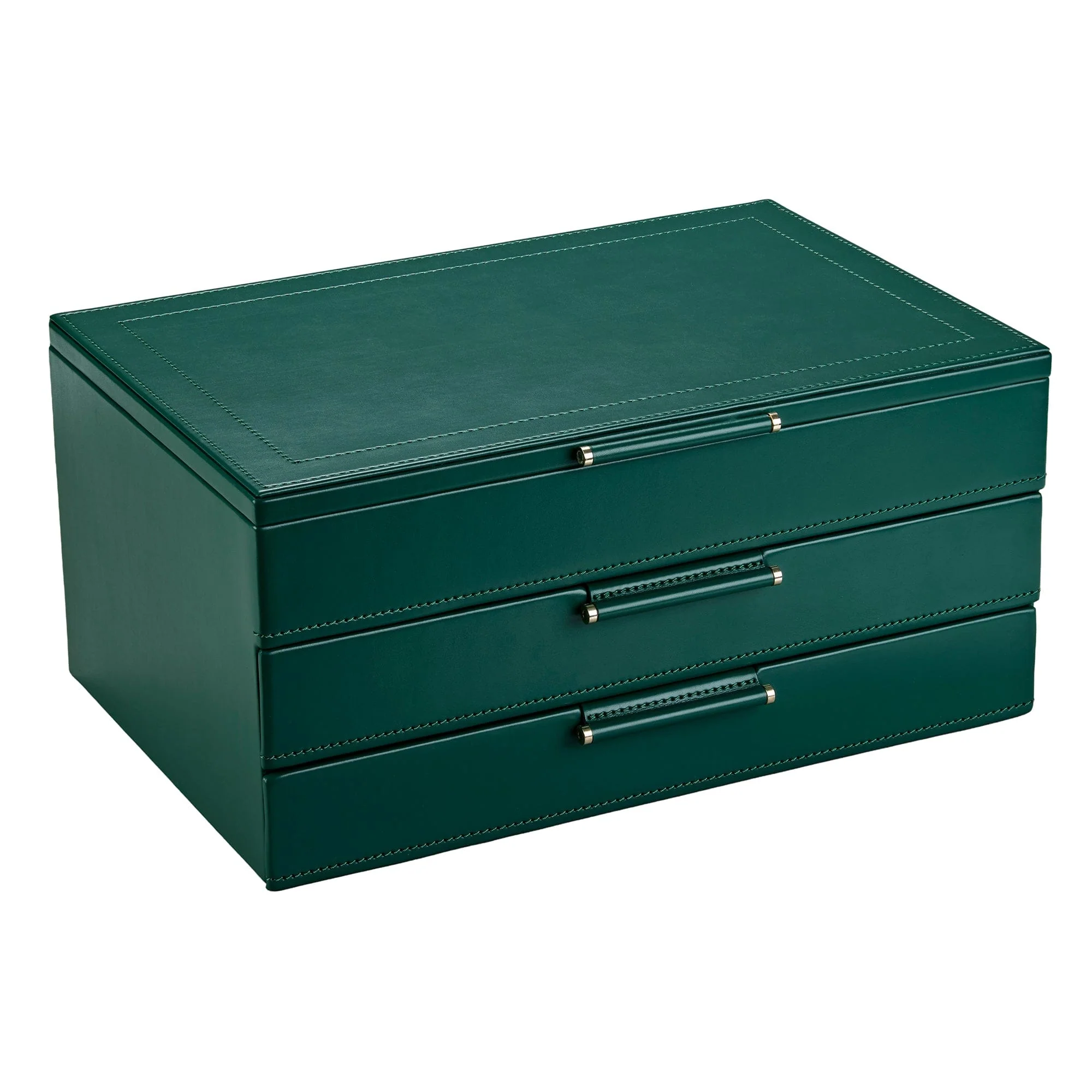 WOLF Sophia Forest Green Fruit Botanical Large Jewellery Box with Drawers 399312 - Image 4